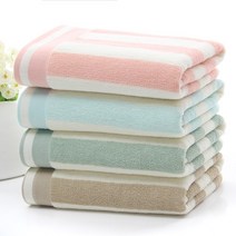 스포츠 타월 순면 여러 90x40cm 다양한 색상, 수직 줄무늬 밝은 색 4 분말, 갈색, 2 녹색