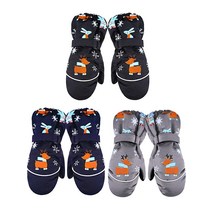 Syhood 아동용 장갑 3쌍 아동용 겨울 방수 장갑 스키 따뜻하고 두꺼운 장갑 추운 날씨용 스노우 벙어리 장갑 남아 여아용 (네이비 블루 블랙 그레이 만 6~12세), 6-12 Years