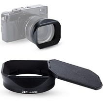 JJC 사각 금속 렌즈 후드 후지 캡 포함 후지필름 Fujinon XF 23mm F1.4 R 56mm F1.2 APD 렌즈용 Fuji LH XF23 교체 카메라XS10XE4XT4X, ReplaceFujiLH-XF23(WithLensCap