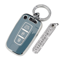 키에티 현대 기아 그랜져TG K5 K7 실버라인 키케이스 3버튼 키홀더, HK01-3버튼, 그레이