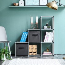 공간 보조 책장 DIY 수납장 박스 인테리어 단선반 조립 베란다 정리 6단선반, 브라운