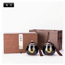 (즐)구르몰 중국전통 도자기 다기세트 차보관통 (고급상자포장 ), 1세트, 흑색(직경12cm*높이14.5cm)