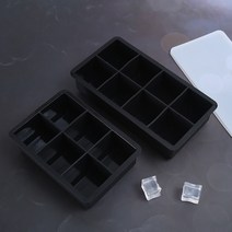 식품 등급 실리콘 얼음 격자 뚜껑 위스키 얼음 금형 먼지 방지 향미 방지 얼음 상자가있는 6 사각형 아이스 큐브 금형, 8 사각형 얼음 금형