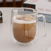 이중 내열 유리컵 6종 더블글라스 커피 쥬스 손잡이잔, 3.드립커피 300ml