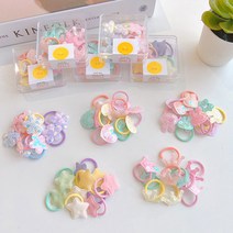 [대용량특가] 50P +파우치 한세트 아기 유아 고무줄 어린이머리끈 세트 헤어악세사리 고탄력 캐릭터 아동머리끈 5종