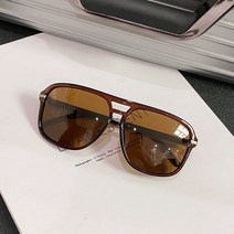 Chromeroad 레트로 선글라스 편광 안경 투명 노란색 선글라스 남성 한국어 트렌드 횡포 운전 미러 그물 레드 점프, 갈색 (HD 편광)