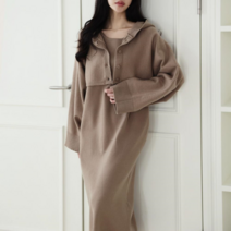 브이와이 VY 여자 트임 스웨터 슬릿 민무늬 롱원피스