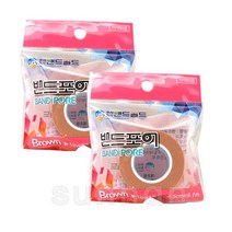 밴드골드 밴드포어 부직(종이) 반창고 브라운(살색) 2.5cmX9.1m (대)/의료용/반창고/테이프/종이/부직, 2롤