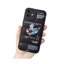 Cairiocoin ins off 스포츠 슈즈 브랜드 퍼프 폰케이스 아이폰13 6.1 스니커즈 인스 화이트 라벨패턴 그래픽 소프트 실리콘 전신 충격방지 보호
