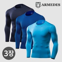 아르메데스 언더레이어 쿨티셔츠 베이스레이어 컴프레션 테크핏 라운드긴팔 3매
