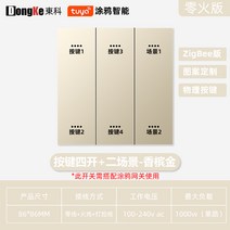 지그비 zigbee 그래피티 스카이 캣 스마트 스위치 듀얼 제어 패널 단화소도, 15.샴페인 골드 - 4절2 장면(제로)