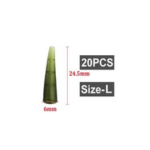 잉어 낚시 액세서리 소프트 엉킴 방지 테일 고무 콘 헬리콥터 장비 방법 피더 도구 20 개, 20PCS-L