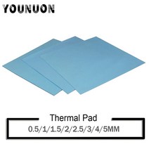 스마트폰방열판 YOUNUON-tichkess 열 패드 100x100mm 0.5mm 1mm 1.5mm 2mm 3mm 4mm 5mm CPU 방열판 패드 냉각 전도성 실리콘, Pink-100x100mm, 5MM thickness