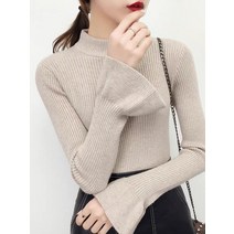 제인 나팔소매 반목 골지니트 블라우스 오피스 데이트 여행