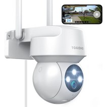 TOAIOHO 2K 보안 카메라 실외 컬러 야간 투시경 동작 감지 및 알람 양방향 대화 IP66 방수 360° 보기 SD 카드 클라우드 서비스가 있는 외부 주택 보안용, G100 화이트, G100 화이트