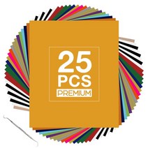 수전사필름 플딥 DIY htvront 35pcs 30cm 25cm 멀티 컬러 pu 열, 25팩, 30x25cm(12x10인치)