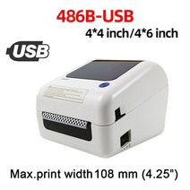 바코드생성기 케어라벨프린터 바코드 출력기 프린터 기계486B/4 인치 배송 라벨/익스프레스/열 바코드 라벨, 01 486B-USB_04 영국 플러그