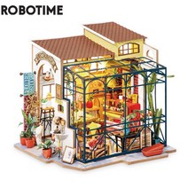 미니어쳐키트 Robotime Rolife DIY 에밀리의 꽃집 인형 집 가구 어린이 성인 미니어처 나무 키트 장난감, 한개옵션0