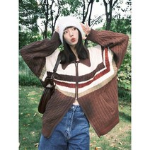 에스닉 가디건 뉴트로 도톰 트위드 숄카라가디건 노르딕 꽃무늬 눈꽃 유니크 카디건 꽈베기