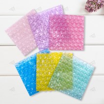 악세사리 포장 하트 뽁뽁이 컬러 에어캡 비닐 완충제 포장 부자재, 10x10 핑크