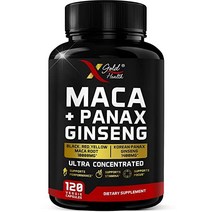 X Gold Health 마카 뿌리 캡슐 10000mg 한국 파낙스 인삼 1400mg