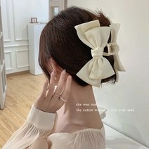 야오야오 천사 실크터치 왕리본 집게핀