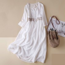 여성 린넨 원피스 오버핏 a라인 캐주얼 여자 봄 여름 가을 긴팔 9부 롱원피스 linen dress women XK0132