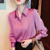 블라우스 셔치 스트링 빅사이즈 화이트 리본쉬폰여성 셔츠 오피스 버튼 긴 모미 실크 크레페 새틴 비즈니스 숙녀 탑