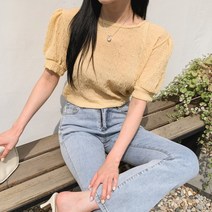 [바보사랑] 겟잇미 더리린 봄 여성 퍼프 블라우스[겟잇미]