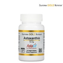 CGN 캘리포니아 골드 뉴트리션 Astaxanthin 아스타잔틴 12mg 30식물성캡슐 30일분, 1개, 기본, 30정