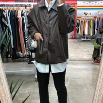 디퍼 카라 미니멀 싱글 가죽 자켓
