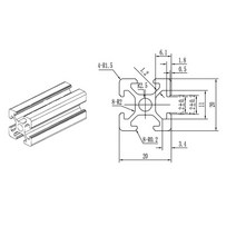 프로파일 브라캣 알루미늄 부품 1PC 검정 2020 유럽 표준 알루마이트 압출 100mm - 800mm 길이 선형 레일 500mm CNC 3D 프린터 용, [15] 800mm
