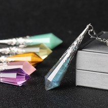 수맥 찾기 탐지기 다우징 찾는법 팬듈럼 펜던트 파워스톤 천연 크리스탈 원석 펜듈럼, 빨간색