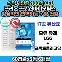 신바이오틱스 모유 김치 유래 LGG 유산균 프락토올리고당 락토바실러스 엘지지 람노서스 여성 임산부 킨디다 엘포비 L4B 가세리
