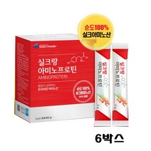 식약처인정 실크피브로인 누에고치 단백질 실크아미노산 실크펩타이드 고단백 프로틴 천연아미노산 식물성 소화잘되는 분말 가루 쉐이크 영양간식 가수분해단백질 류신 타우린, 30포x6개, 6개