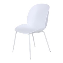 THEJOA 튤립체어 1+1 카페 플라스틱 디자인 인테리어 사출 예쁜 파스텔톤 구비 비틀 의자, 튤립체어-화이트 1+1
