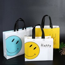 해피스마일 타포린백 1개_럭키데이2016 고급 선물용 타포린백 / 어린이집 유치원 학교 학원 교회 이벤트행사 답례품 선물 타포린백 타포린가방 코팅 부직포가방, 해피스마일 파랑, 해피스마일 타포린백 대형 1개