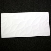 벽돌무늬 접착식 타일 시트 부엌 욕실 주방 벽 300X600, 밝은 순수한 흰색 범프 잎 패턴