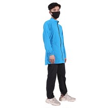 애견미용가운 빅사이즈 미용사복 애견샵 동물병원 수의사 털 안붙는 유니폼, XL, 5 블루 긴소매 긴소매