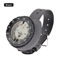방수 50M 시계 스타일 나침반 동굴 탐험 캠핑 밴드 형광 스쿠버 다이빙, 04 Black