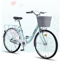 바구니 자전거 여성 성인 라이트 성인 24인치 26인치 남녀 통근 학생, M.24인치쌀커피[상단버전]