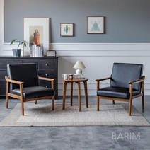 일인용 쇼파 심플 소형 침실 거실 북유럽 패브릭 1인용 소파 의자 렌탈 숙소 모던, 의자 2 테이블 1 개  매트 블랙  PU 가죽