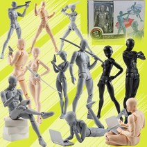 드로잉피규어 미술용 나무 인체 관절인형 bandai action figure shf voxel body 남성과 여성 pvc draw mannequin model toy 41, 살색 남성