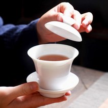 다기 도자기 마음휴식 뚜껑 백자 개완 찻잔, 상세페이지 참조