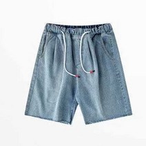 이지핏 남성 데일리 스트리트 패션 스타일 코디룩 청반바지 남자청반바지 남성여름패션 남자여름옷 데님팬츠 허리밴딩반바지 남성의류 남자휴가철코디 바캉스룩패션 남자데일리룩 힙합스트리트패션 통반바지청바지 20대데님룩