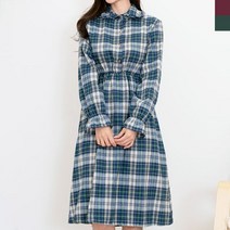 602여자체크레이스카라밴딩원피스 데일리 웨어 데이트 _ 22135EA