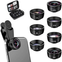 카메라렌즈 호환 mm+아랑 캐논 50mm1.8 24-70 rf 24-105 100mm 매크로 렌즈 카메라 폰 렌즈 4K HD 슈퍼 매, 02 7 in 1 lens kit