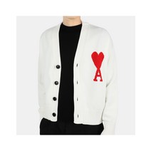 22 F/W 아미 공용 빅하트 A로고 오버핏 가디건(아이보리) UKC003 016 102