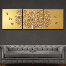 [나무팝아트액자] 아트블루 부자되는 황금 코인 나무 그림 풍수 인테리어 소품 액자, 2번 황금돈나무와 달_청색배경