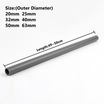 PVC 배관자재 강관파이프 게이트밸브 수도배관자재 20 50mm 회색 파이프 90 팔꿈치 직접 커넥터 Thicken Aquarium Overflow Joints 정원 관개 입구, [04] 40mm(1Pc), [05] Style 5(O D)